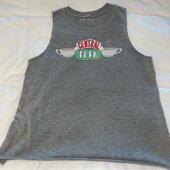 FRIENDS Tops - Friends Tv Show Central Perk Sleeveless Graphic Tee Gray Sz L